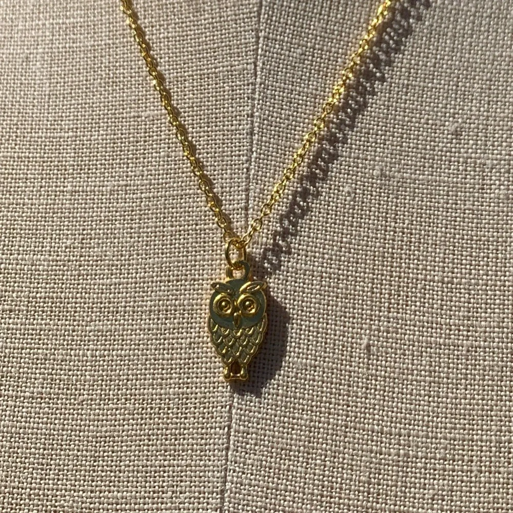 NWT Sterling Silver Plated Chain & Alloy Owl Charm Necklace - Picture 8 of 11